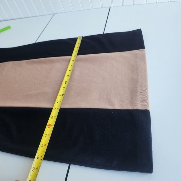 SPENCE Women's Dress Colorblock Tan Black Sheath Panel Detail Sleveless Sz 8 - Picture 5 of 12